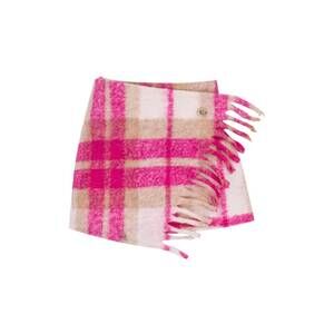 NEW EMC girl's fringe wrapped check skirt in cyclamen